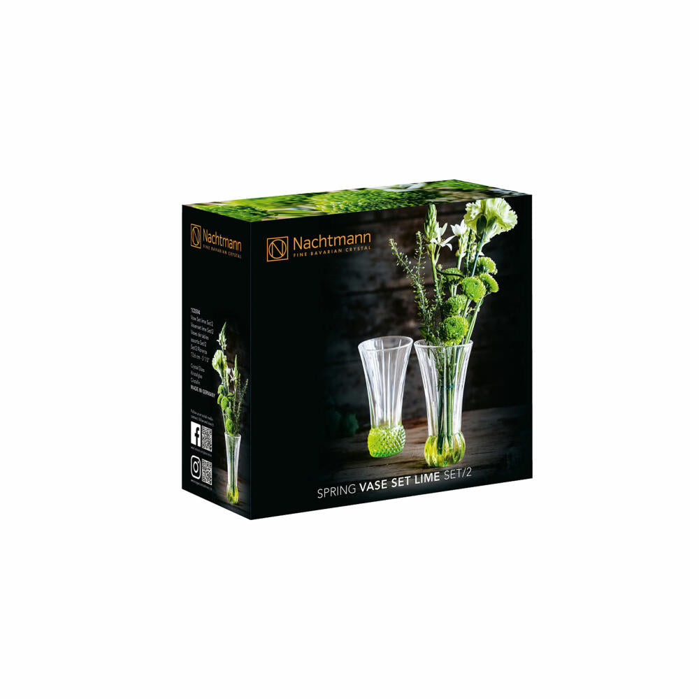 Nachtmann table vase set Spring Lime 2-piece, flower vases, decorative vases, crystal glass, 103594
