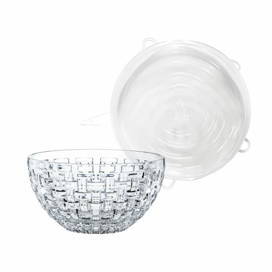 Nachtmann bowls set of 2 Bossa Nova 15 cm with lids, crystal glass, silicone, 750 ml, 103578