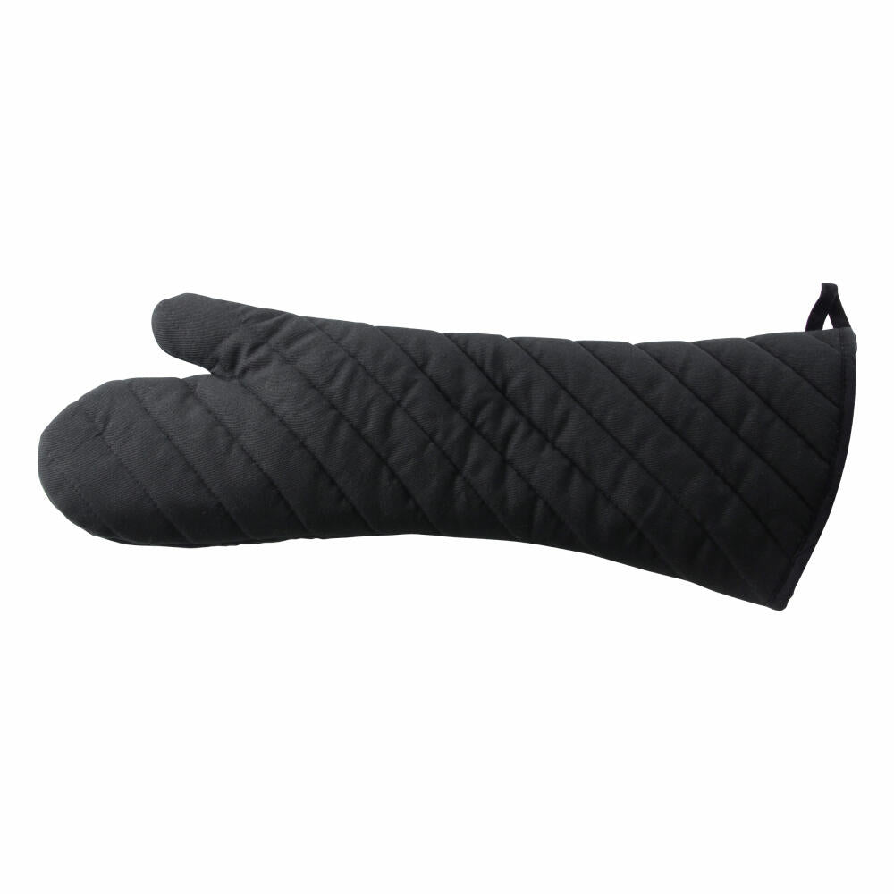 Fackelmann BBQ Hitzehandschuh XXL, Grillhandschuh, Kochhandschuh, Ofenhandschuh, Baumwolle / Polyester, Schwarz, 48 cm, 41593
