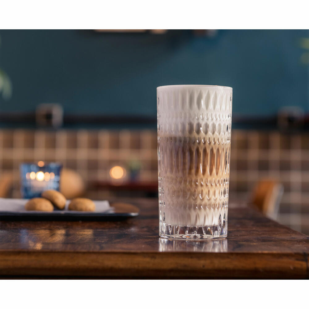 Nachtmann Latte Macchiato Glasses Set of 2 Ethno Barista, Crystal Glass, Clear, 422 ml, 104903