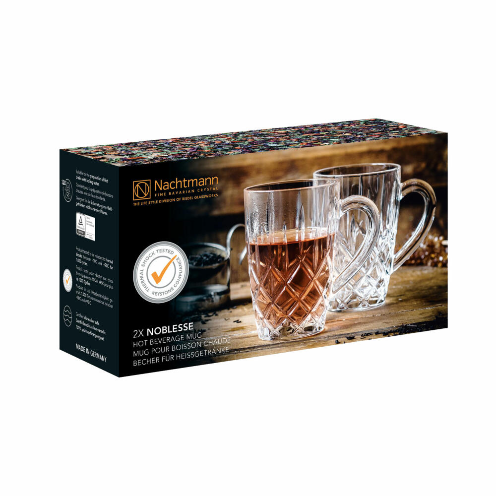 Nachtmann tea cup set Noblesse 2-piece, tea glasses, crystal glass, 350 ml, 103771