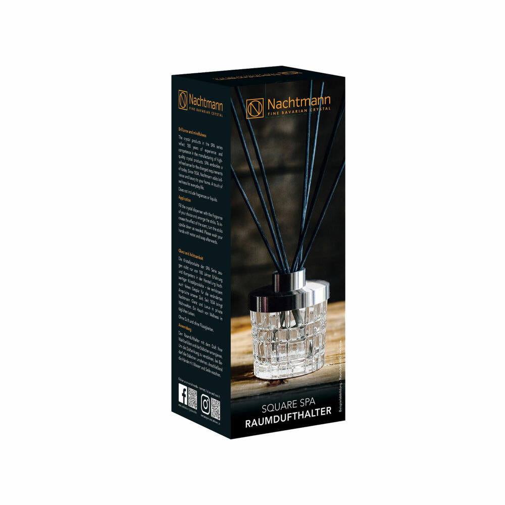 Nachtmann Raumdufthalter Square, Duftspender, Kristallglas / Edelstahl, 89 ml, 103675