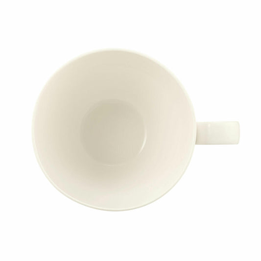 Seltmann Weiden Zoé Fine Diamond Milchkaffeeobertasse, Milchkaffeetasse, Kaffeetasse, Kaffee Tasse, Porzellan, Creme, 350 ml, 001.746274