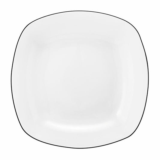 Seltmann Weiden Lido soup plate square, plate, dinner plate, porcelain, Black Line, 21 cm, 001.750529