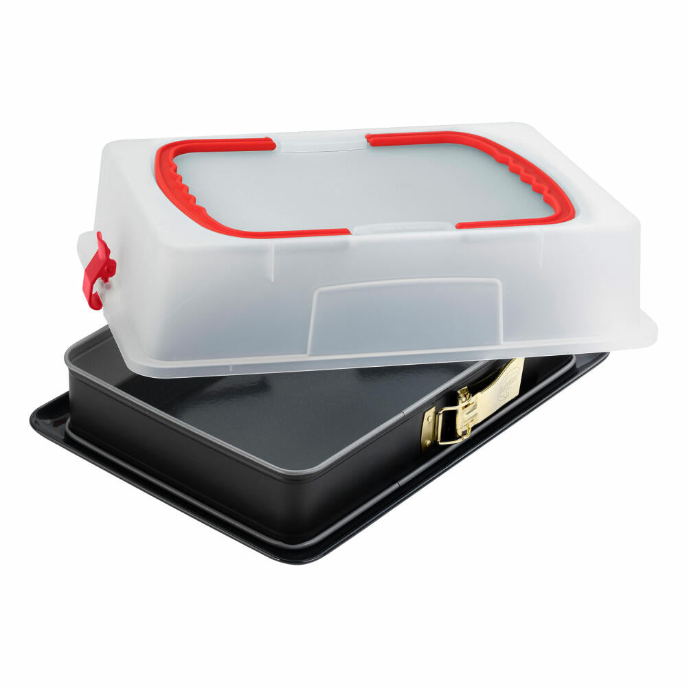 Dr. Oetker Rechteck-Springform BackIdee, mit Haube, Emaille, Backform, Kuchenform, Kuchen Form, 1123