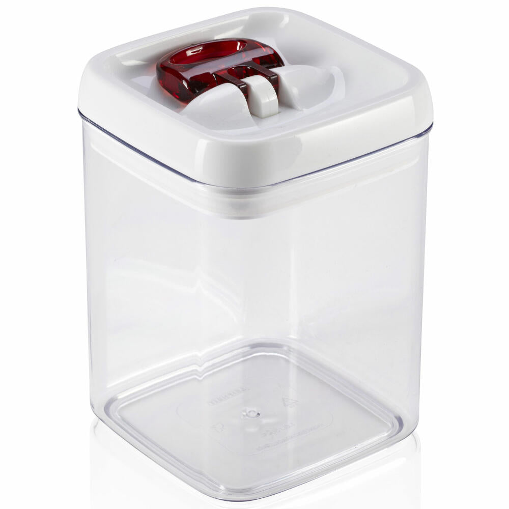 Leifheit Vorratsbehälter, Vorratsdose, Frischhaltedose, Fresh & Easy, eckig, mit genialem Aromaverschluss, 1,6 l, 31211
