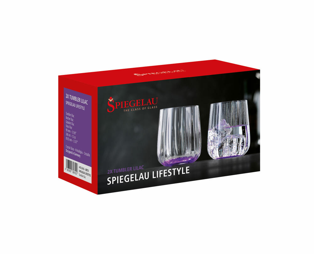 Spiegelau Becher 2er Set LifeStyle, Trinkbecher, Kristallglas, Lilac, 340 ml, 4453665