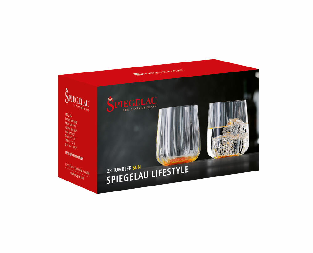 Spiegelau Becher 2er Set LifeStyle, Trinkbecher, Kristallglas, Sun, 340 ml, 4453565