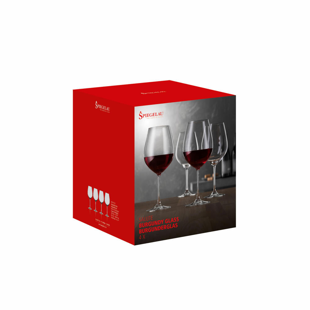 Spiegelau Salute Burgunderglas, 4er Set, Rotweinglas, Weinglas, Rotwein Glas, Kristallglas, 810 ml, 4720170