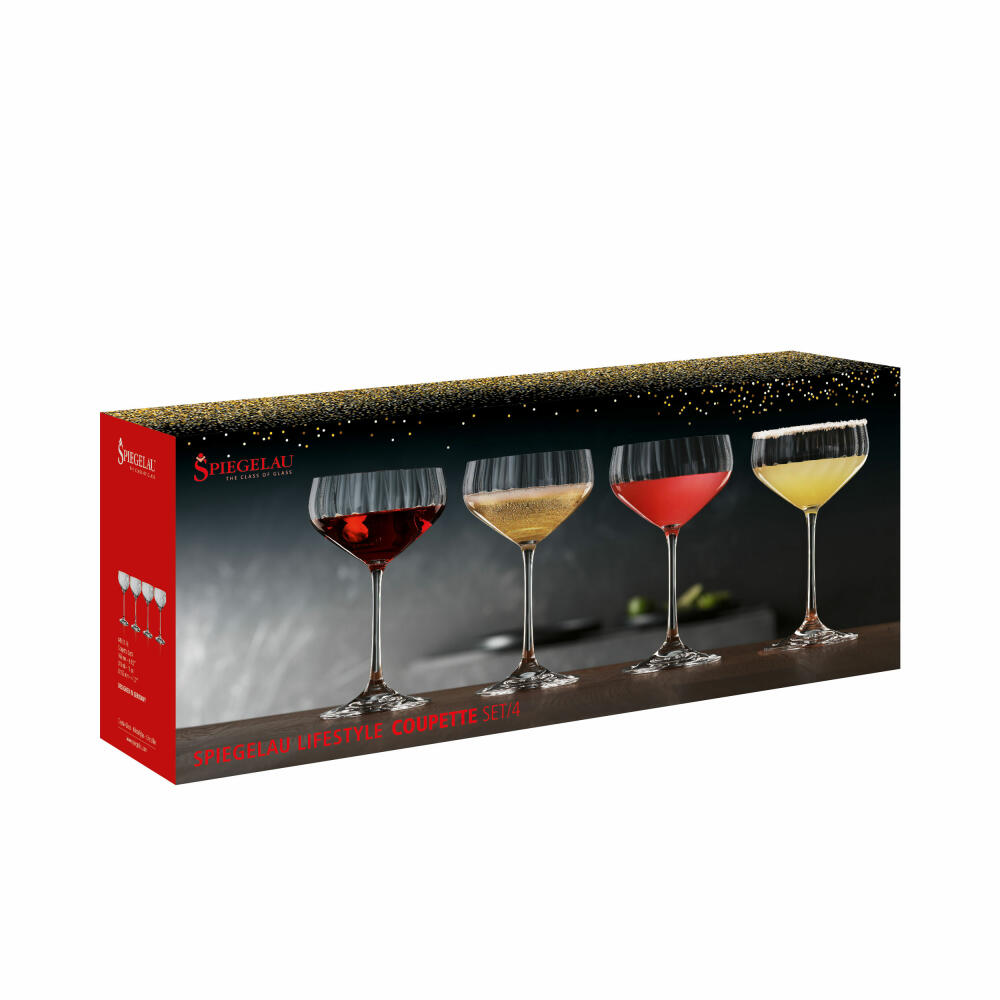 Spiegelau Coupetteglas Set LifeStyle 4-tlg., Cocktailgläser, Kristallglas, 310 ml, 4450178