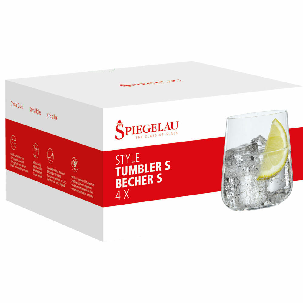 Spiegelau Mug Set Style S 4-piece, drinking cup, water glasses, crystal glass, 340 ml, 4670184