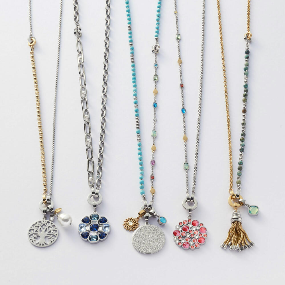 Leonardo Jewels Pendant Amita Clip & Mix, Necklace Pendant, Fashion Jewelry, Stainless Steel, Gas Crystals, 018759