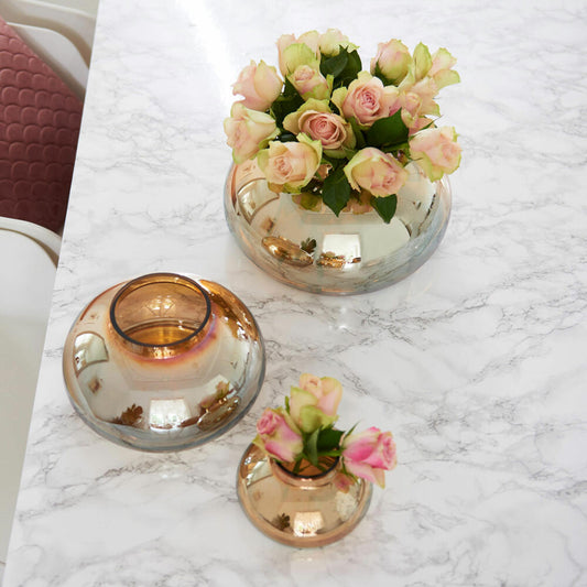 Leonardo vase POESIA, decorative vase, glass vase, soda-lime glass, gold, 14 cm, 018650