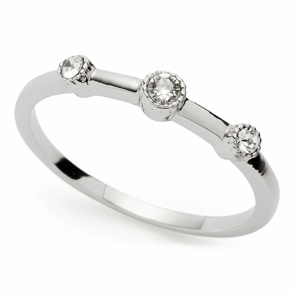 Leonardo Jewels Ring Marida Ciao, finger ring, fashion jewelry, size 17, stainless steel, glass crystals, 018899