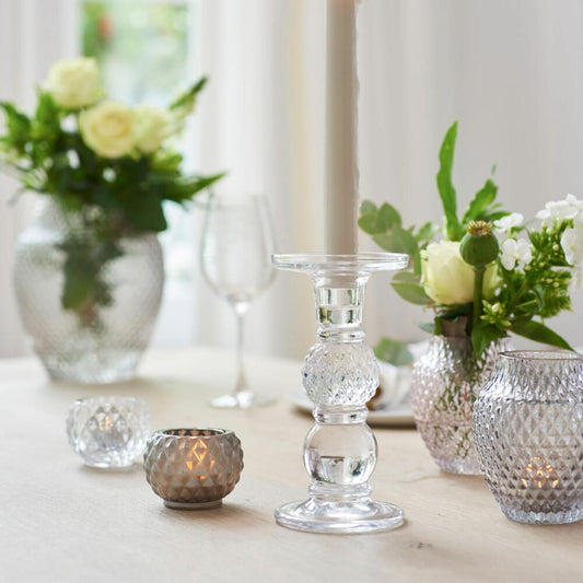 Leonardo Leuchter POESIA, Dekoleuchter, Kalk-Natron Glas, Klar, 18 cm, 018639