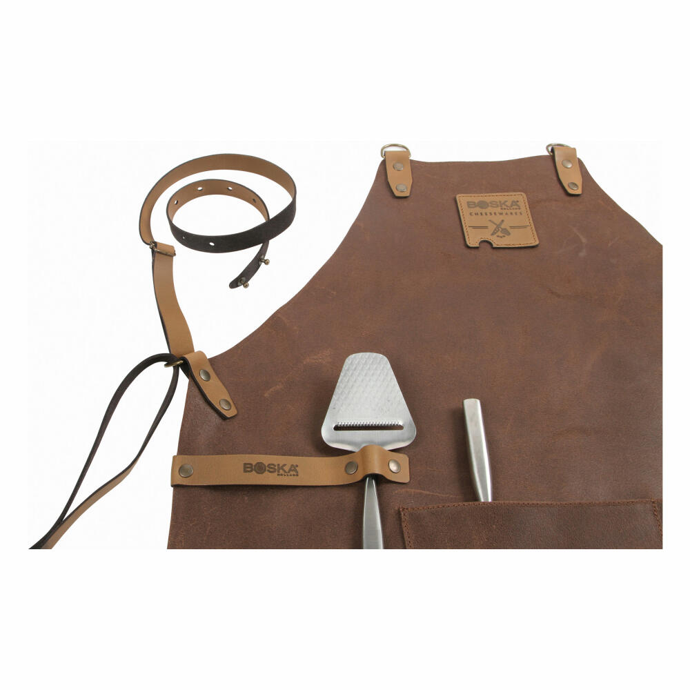 Boska Mr. Smith Kulinarische Schürze, Küchenhelfer, Kochschürze, Grillschürze, Braun, 85 cm, 955052