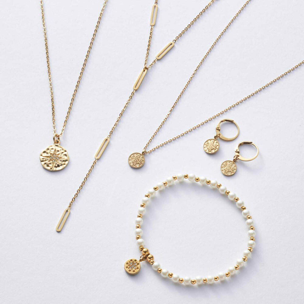 Leonardo Jewels Armband Pelena gold Ciao, Armschmuck, Modeschmuck, Edelstahl IP gold, Imitationsperlen, 021178