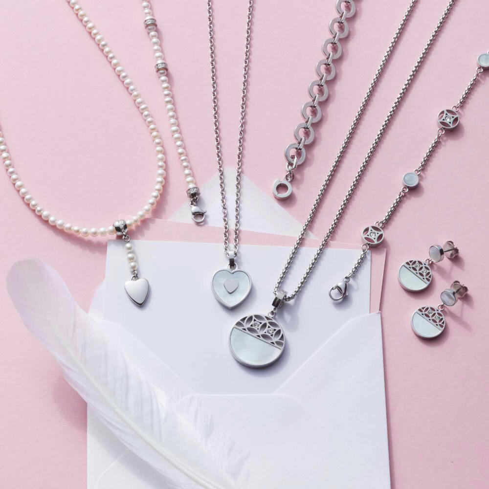 Leonardo Jewels Armband Ameli, Armschmuck, Modeschmuck, Edelstahl, Perlen, Zirkonia, 019564