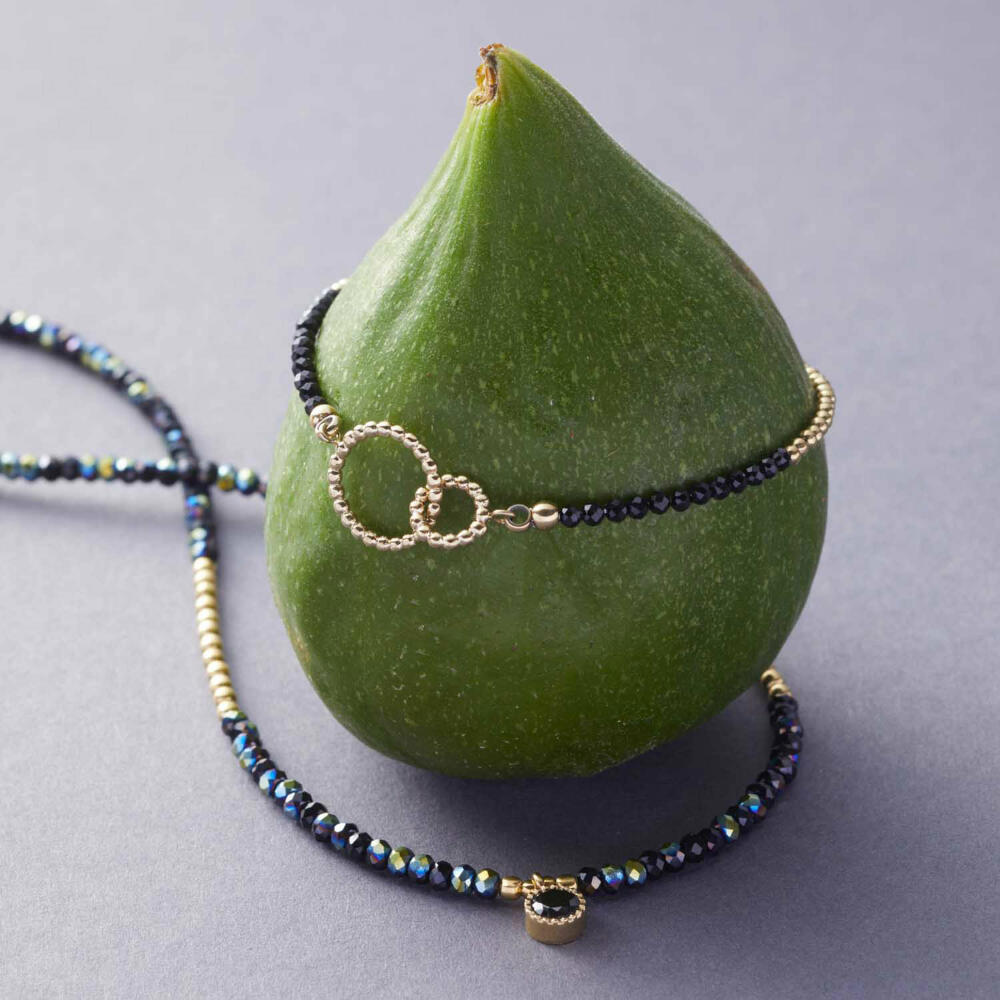 Leonardo Jewels Halskette Lola Ciao, Halsschmuck, Kette, Modeschmuck, Edelstahl IP gold, Glaskristalle, 018781