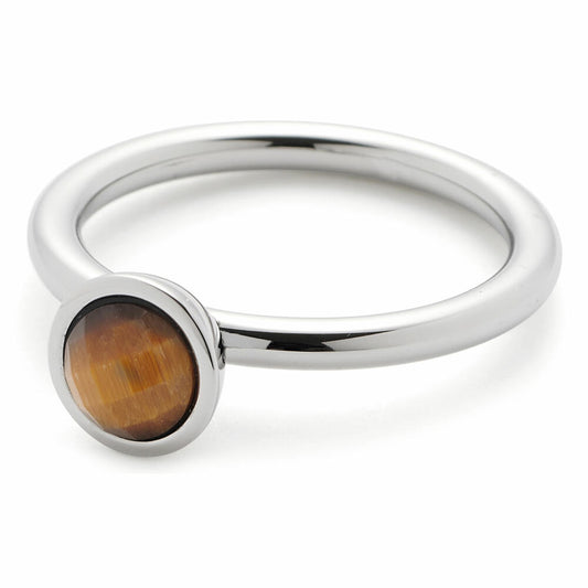 Leonardo Jewels Ring Lale, Fingerring, Modeschmuck, Größe 18, Edelstahl, Tigereye, 018893