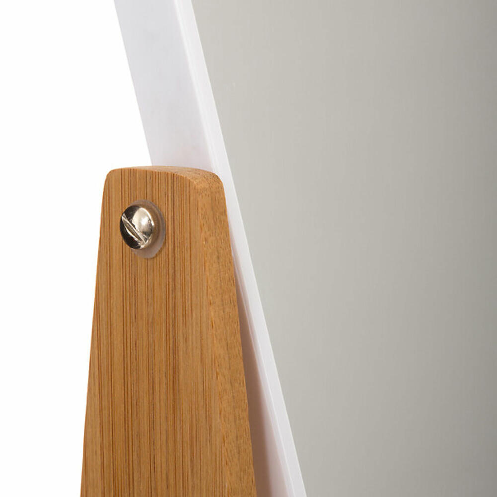 5five Simply Smart Kosmetikspiegel Natureo White, Schminkspiegel, Glas, Bambus, Kunststoff, Weiß, 16 x 22 cm, 140751