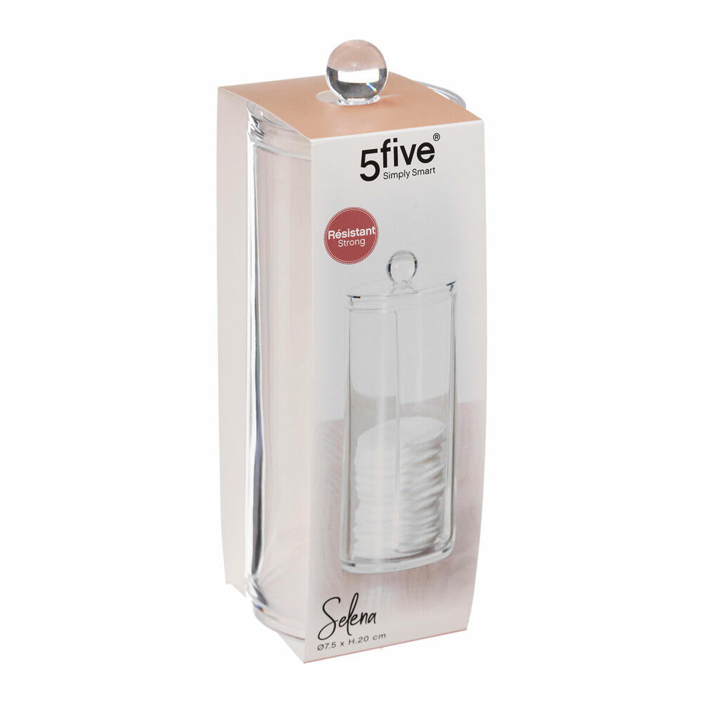 5five Simply Smart cotton pad dispenser Selena, make-up pad container, plastic, 7.5 x 20 cm, 155905