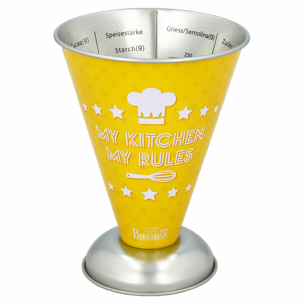 Birkmann Colour Kitchen Messbecher, Meßkanne, Meßbecher, Dosierhilfe, Messbehälter, Weißblech, Gelb, 300 ml, 422858