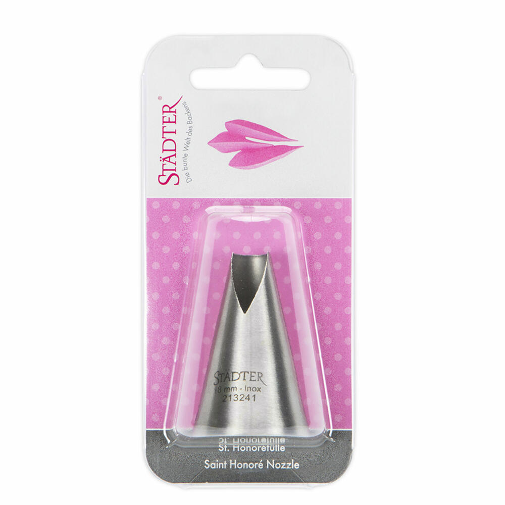 Städter Fine Line St. Honore nozzle, piping nozzle, decorating nozzle, baking accessories, stainless steel, 18 mm, 213241