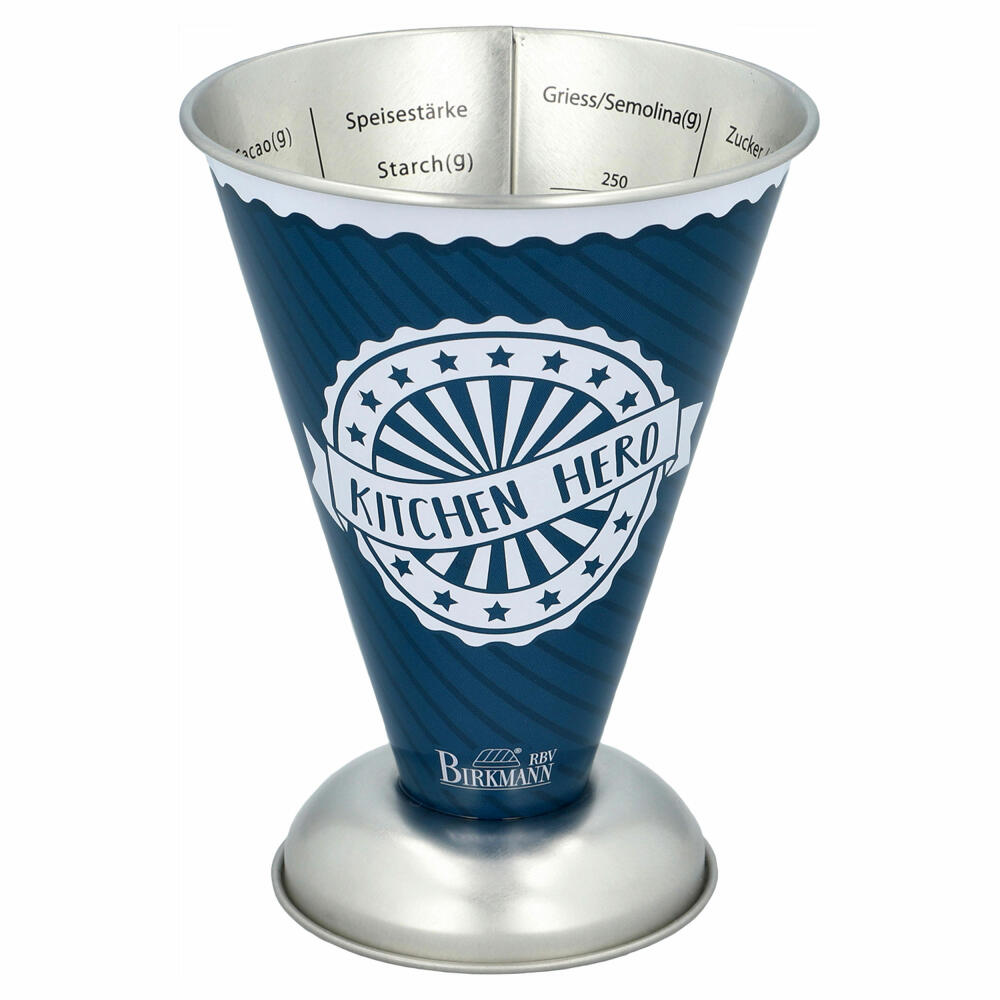 Birkmann Colour Kitchen measuring cup, measuring jug, measuring cup, dosing aid, measuring container, tinplate, blue, 300 ml, 422919