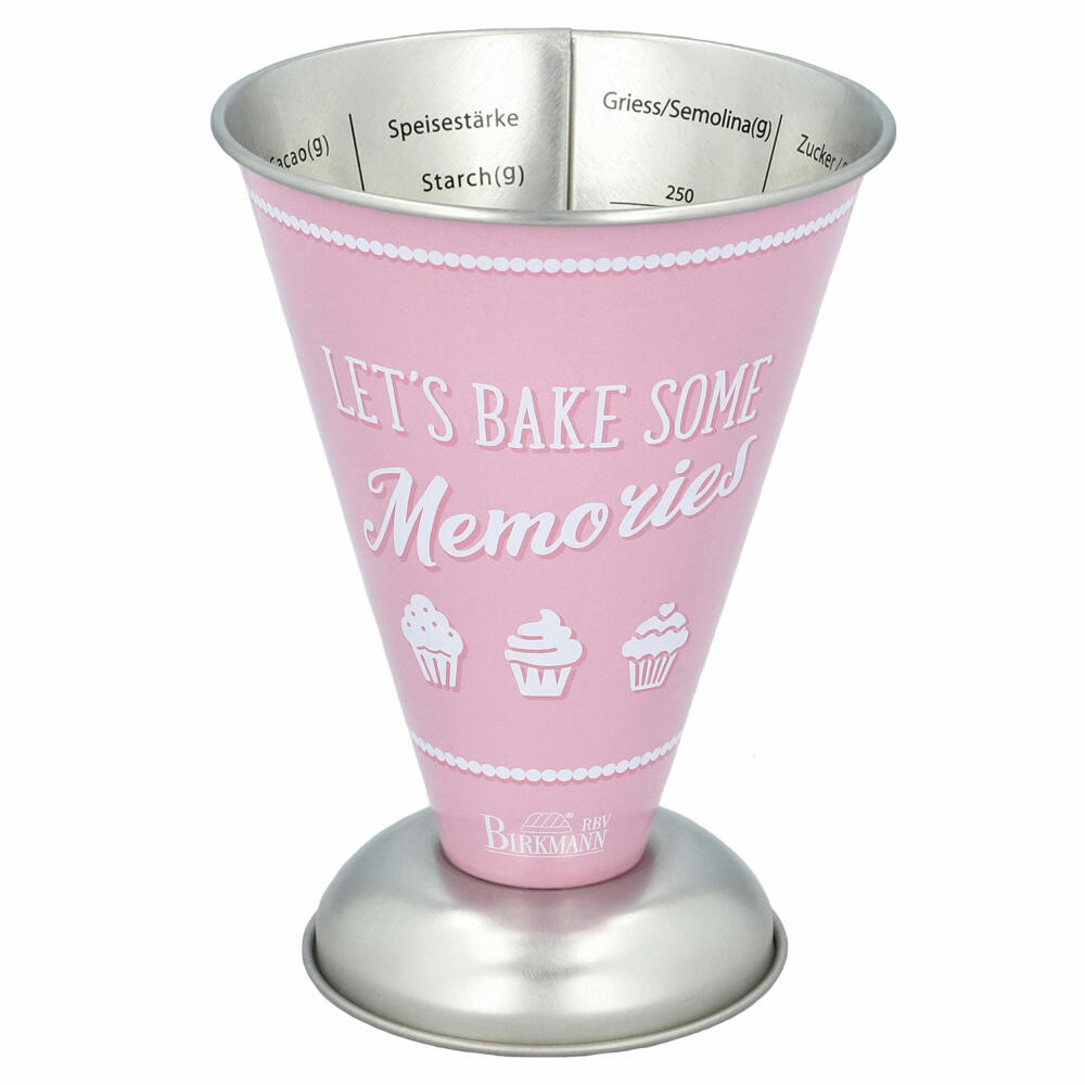 Birkmann Colour Kitchen Messbecher, Meßkanne, Meßbecher, Dosierhilfe, Messbehälter, Weißblech, Rosa, 300 ml, 422889