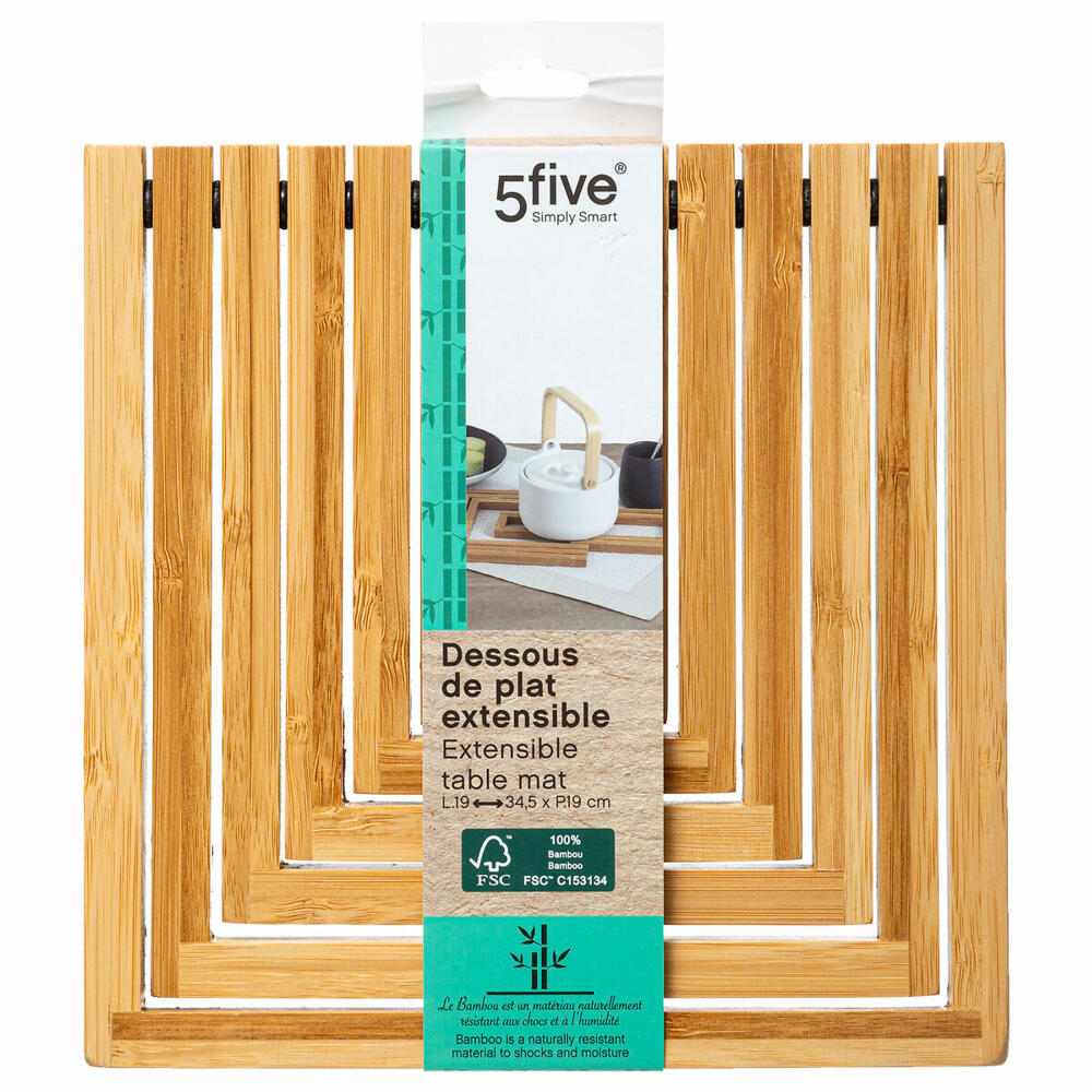 5five Simply Smart fold-out trivet, pot and pan trivet, bamboo, max. 34.5 x 19 cm, 150086