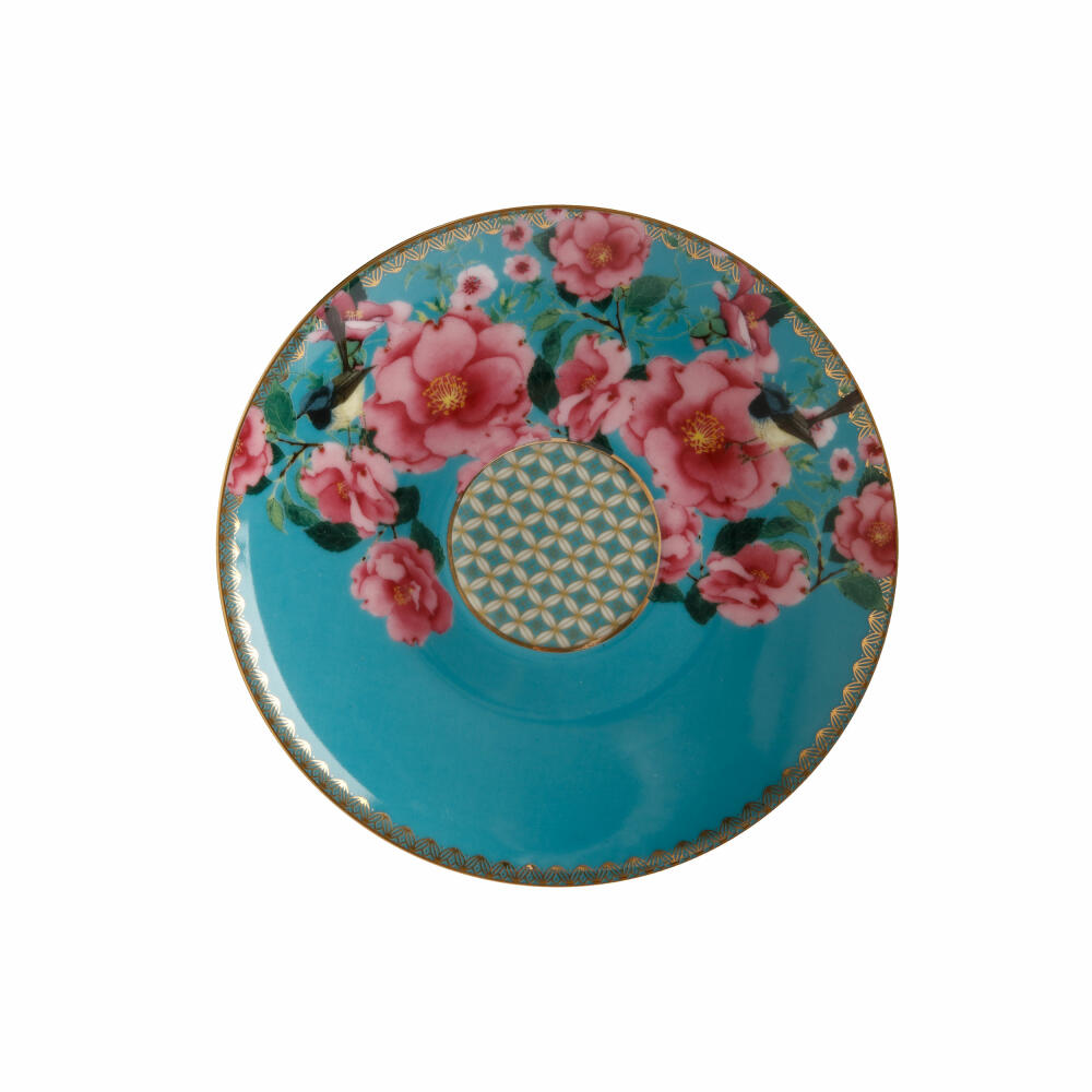 Maxwell & Williams TC Silk Road Teeservice für 1 Person, 3-tlg., Tasse, Untertasse, Kanne, Porzellan, Aqua, 280 ml, HV0158