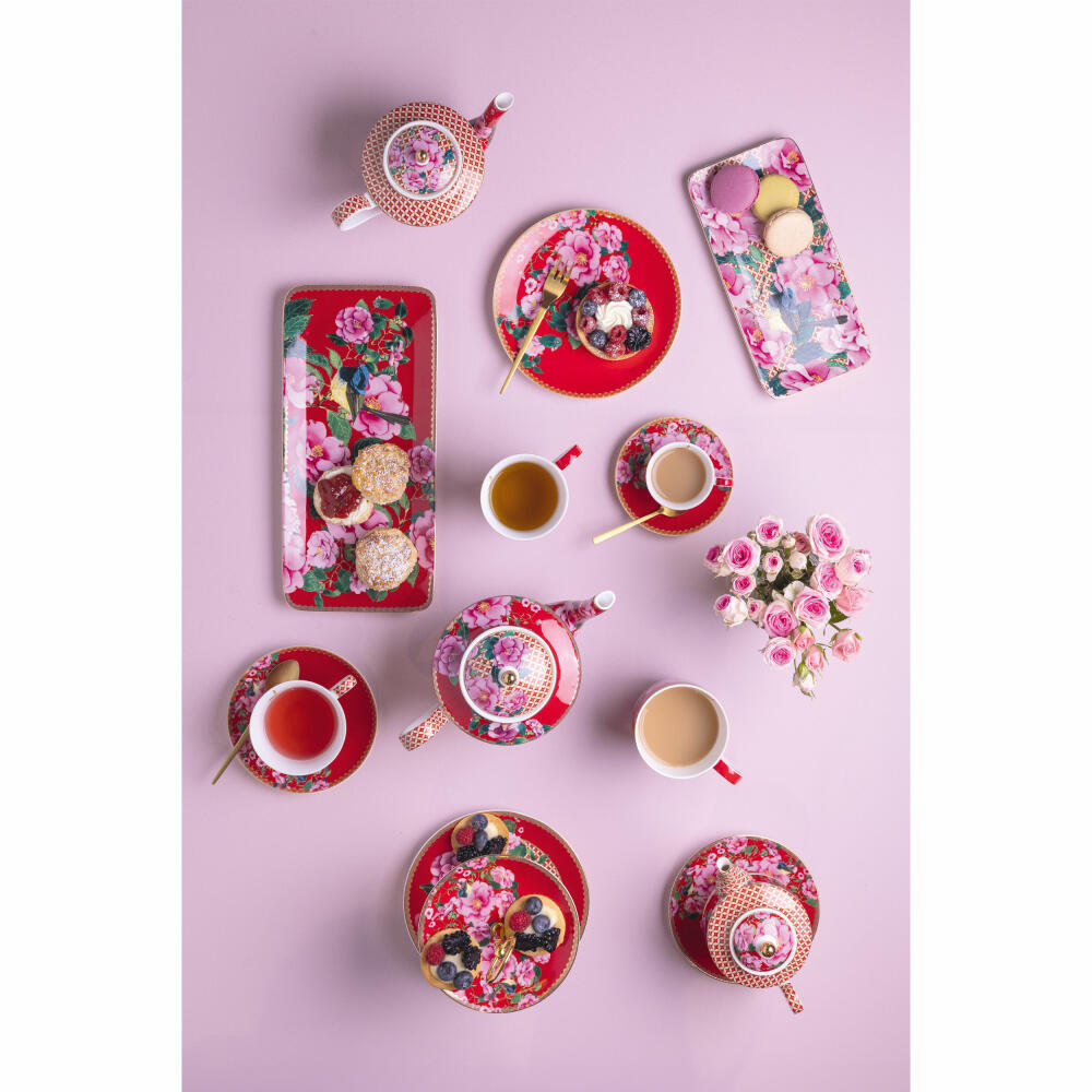 Maxwell & Williams TC Silk Road Platte, Servierplatte, Servierteller, in Geschenkbox, Porzellan, Rot, 25 x 12 cm, HV0173