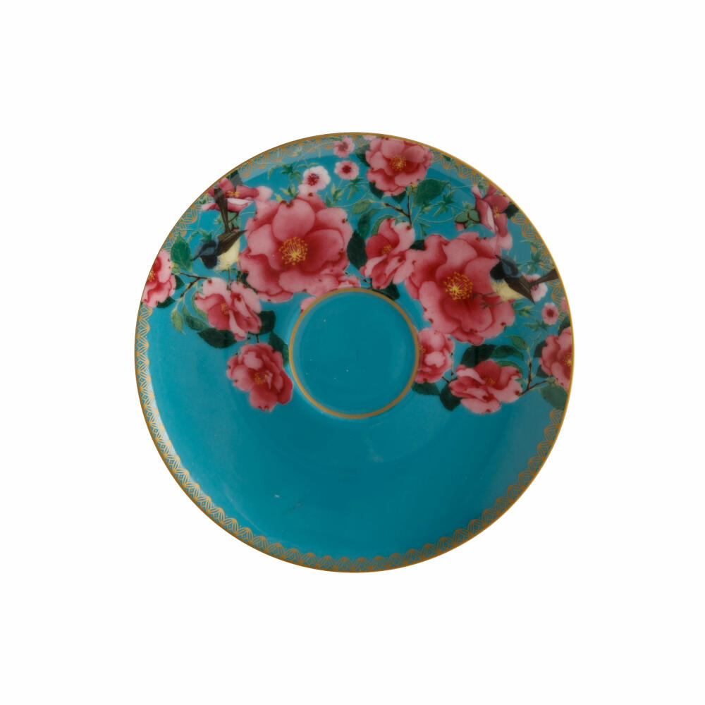 Maxwell & Williams TC Silk Road Tasse mit Untere, Teetasse, Kaffeetasse, in Geschenkbox, Porzellan, Aqua, 200 ml, HV0162