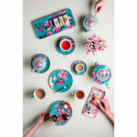 Maxwell & Williams TC Silk Road Platte, Servierplatte, Servierteller, in Geschenkbox, Porzellan, Aqua, 33 x 15.5 cm, HV0176