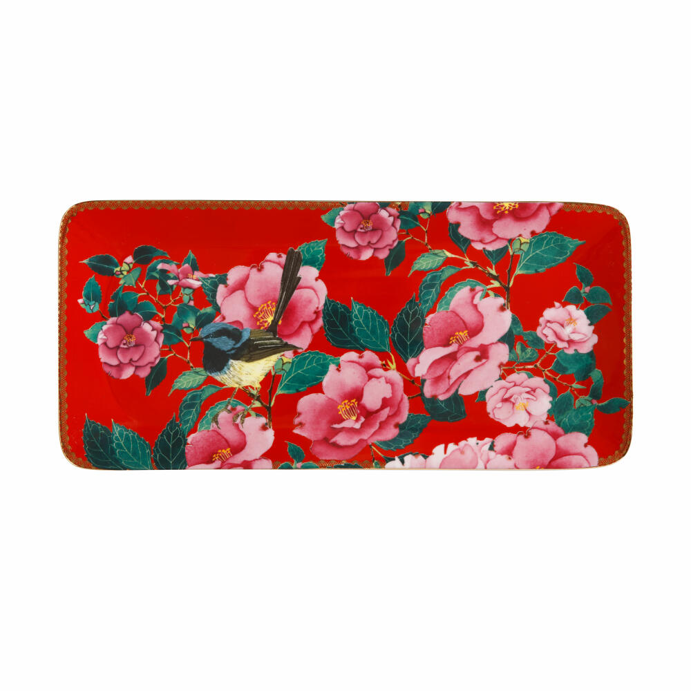 Maxwell & Williams TC Silk Road plate, serving plate, serving plate, in gift box, porcelain, red, 33 x 15.5 cm, HV0175