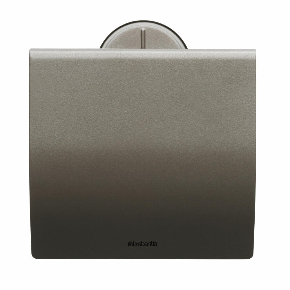 Brabantia toilet paper holder, toilet paper holder, toilet roll holder, stainless steel platinum, 483363