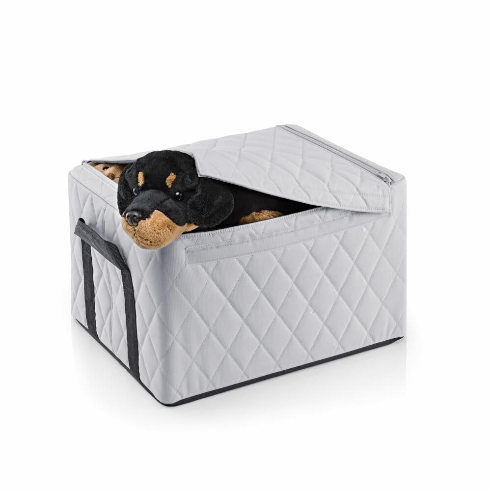 reisenthel storagebox M, storage box, recycled polyester fabric, Rhombus Light Grey, 30 L, FS7060