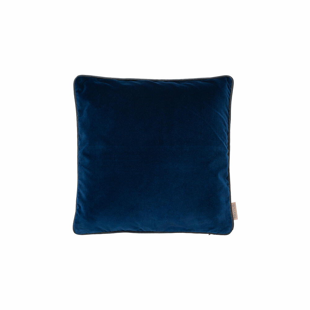 Blomus Kissenbezug Velvet, Kissenhülle für Kopf- oder Sofakissen, Baumwolle, Midnight Blue, 40 x 40 cm, 66558