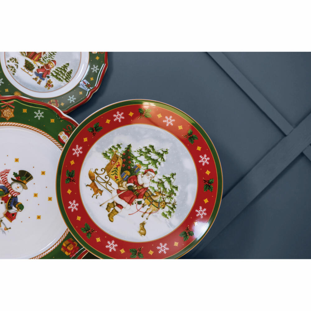 Hutschenreuther cake plate on foot large Happy Wintertime, cake stand, porcelain, multicolored, 27 cm, 02488-727470-12819