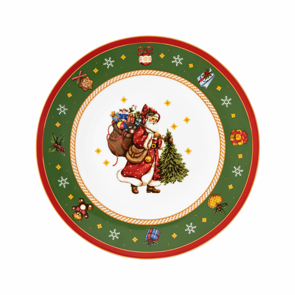 Hutschenreuther Cookie Plate Happy Wintertime Green, Serving Plate, Porcelain, Multi-Coloured, 31 cm, 02488-727472-12785