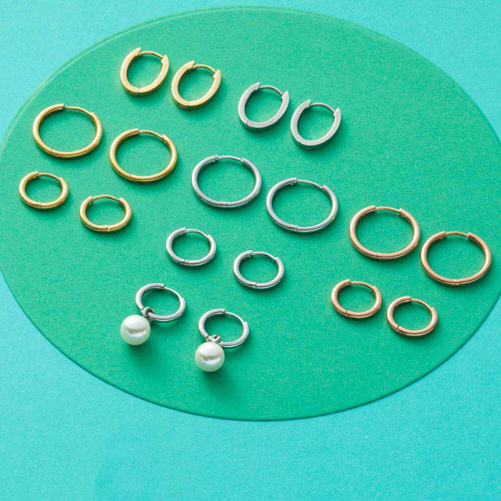 Leonardo Jewels Creole gold Lilo Beautys set of 2, stud earrings, stainless steel, golden, 022071