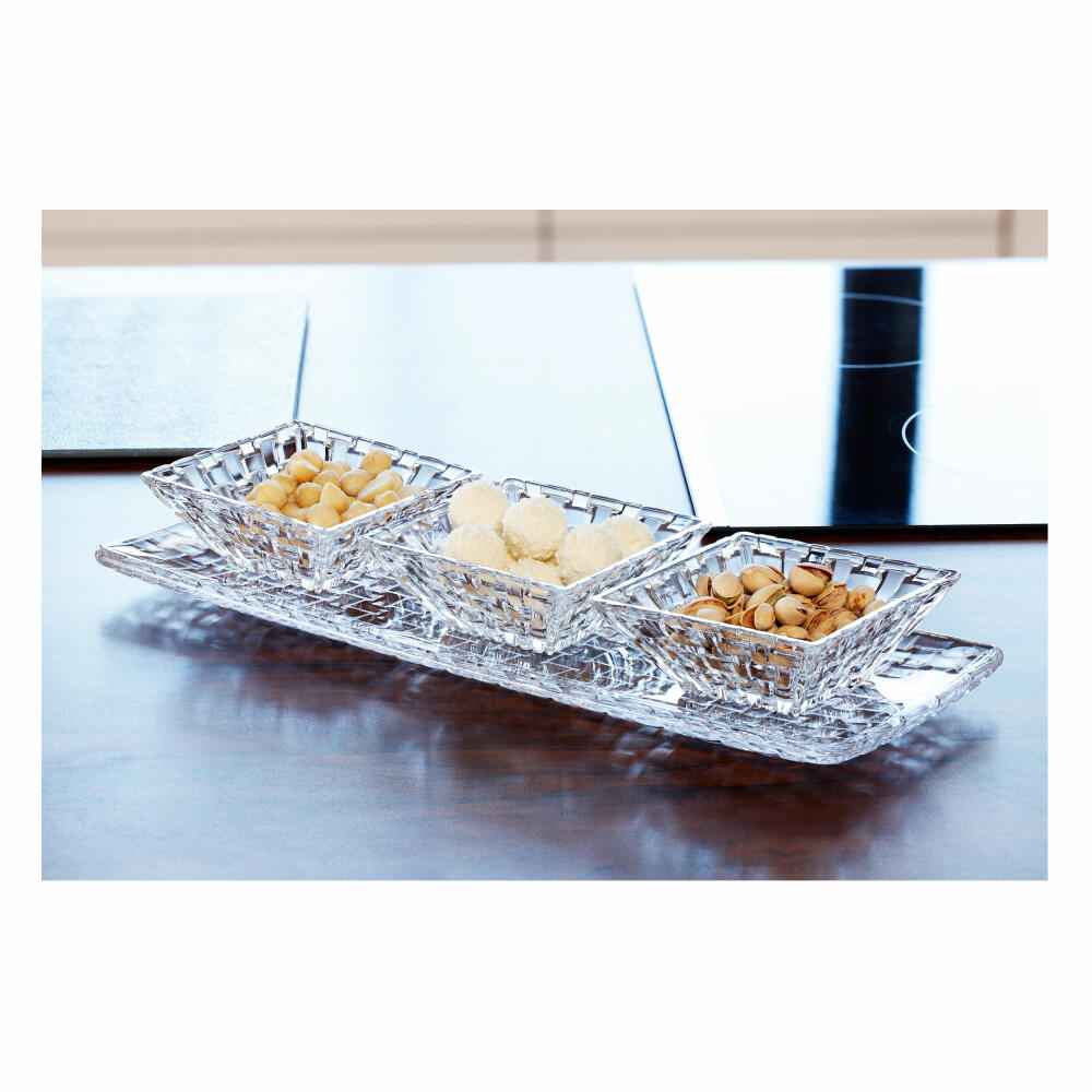 Nachtmann Dancing Stars Bossa Nova bowl set, set of 2, bowl, small bowl, square, crystal glass, 12 cm, 0089694-0