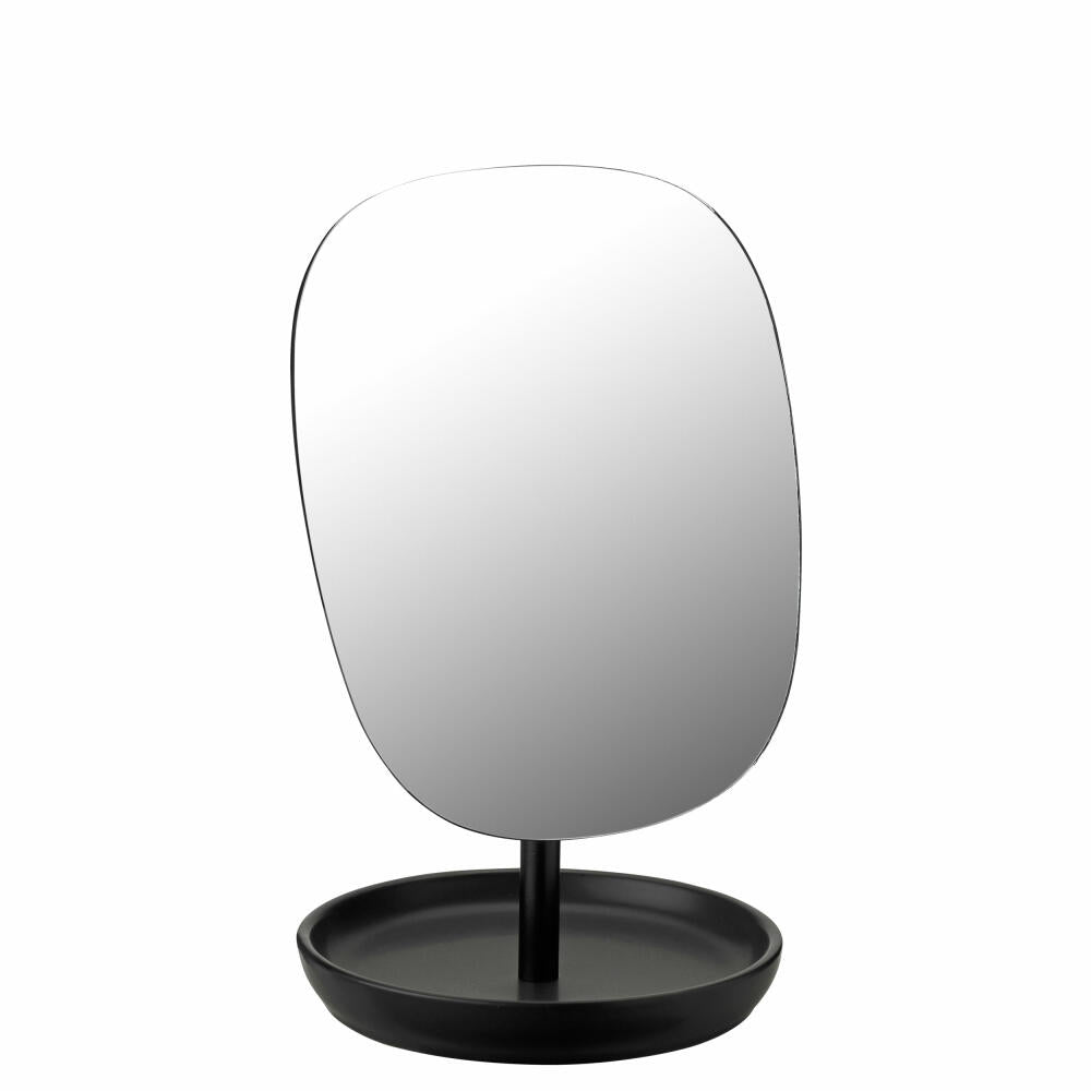 Stelton mirror Fjord, cosmetic mirror, stoneware, iron, black, 25 cm, 117