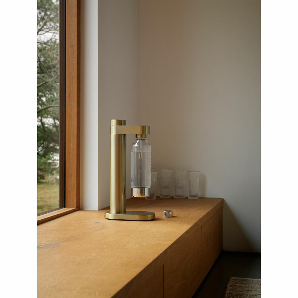 Stelton Wassersprudler Brus, für kohlensäurehaltige Getränke, Edelstahl, Kunststoff, Brushed Brass, 2100-3