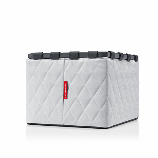 reisenthel framebox M, storage box, recycled polyester fabric, Frame Rhombus Light Grey, 18 L, XG7062