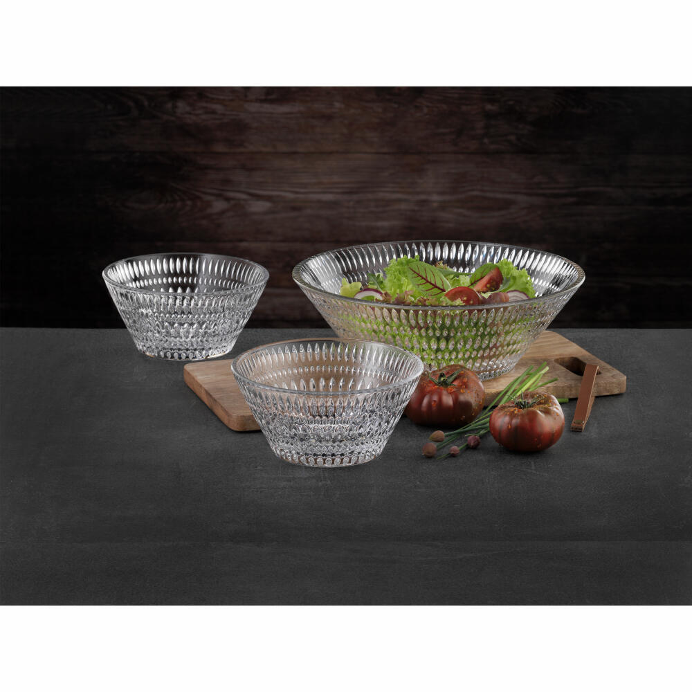 Nachtmann bowl set Ethno 3-piece, 1 large + 2 small bowls, crystal glass, clear, 105439