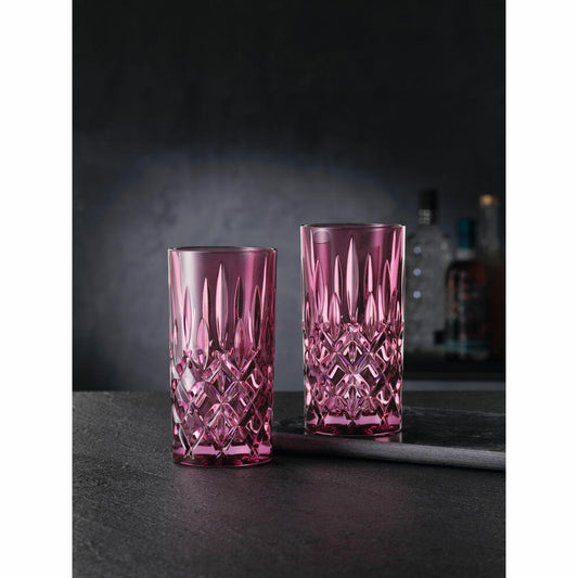 Nachtmann Noblesse long drink glass set, set of 2, water glass, long drink glass, crystal glass, berry, 395 ml, 105442