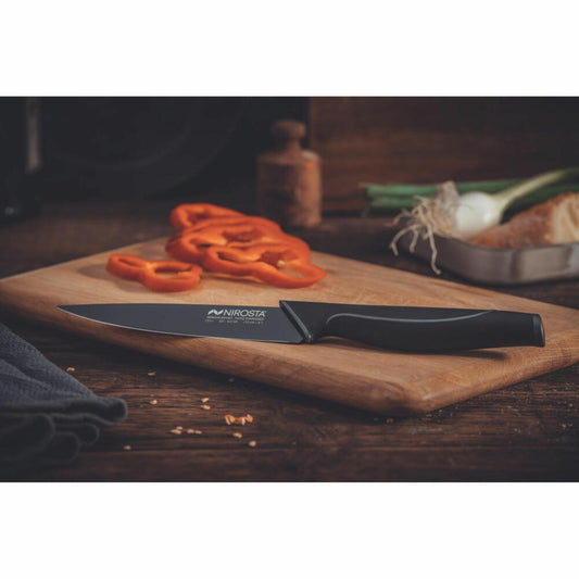 Nirosta Universalmesser Wave, Küchenmesser, Edelstahl, Kunststoff, Schwarz, 29 cm, 43735