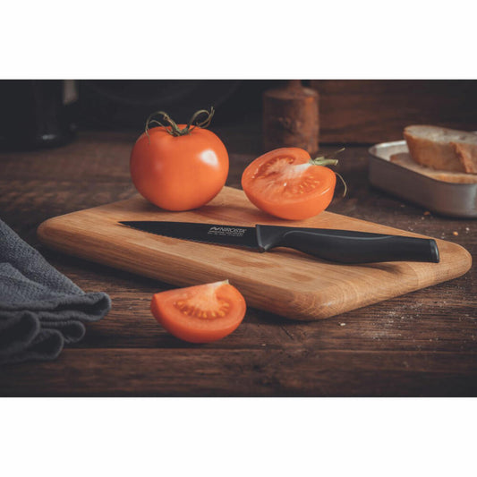 Nirosta Küchenmesser Wave gezahnt, Edelstahl, Kunststoff, Schwarz, 23 cm, 43733